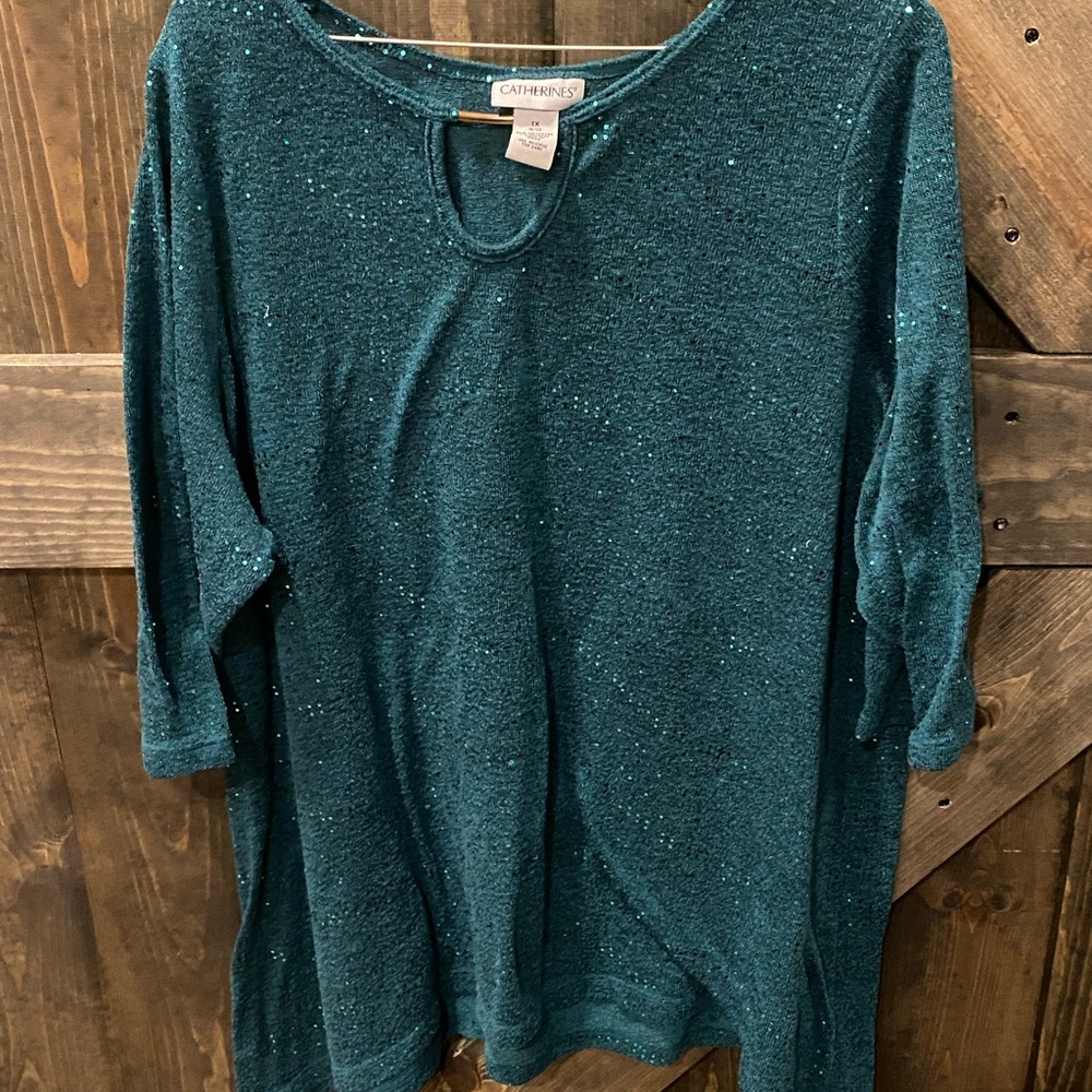 Catherines Green Glitter Women's Sweatshirt